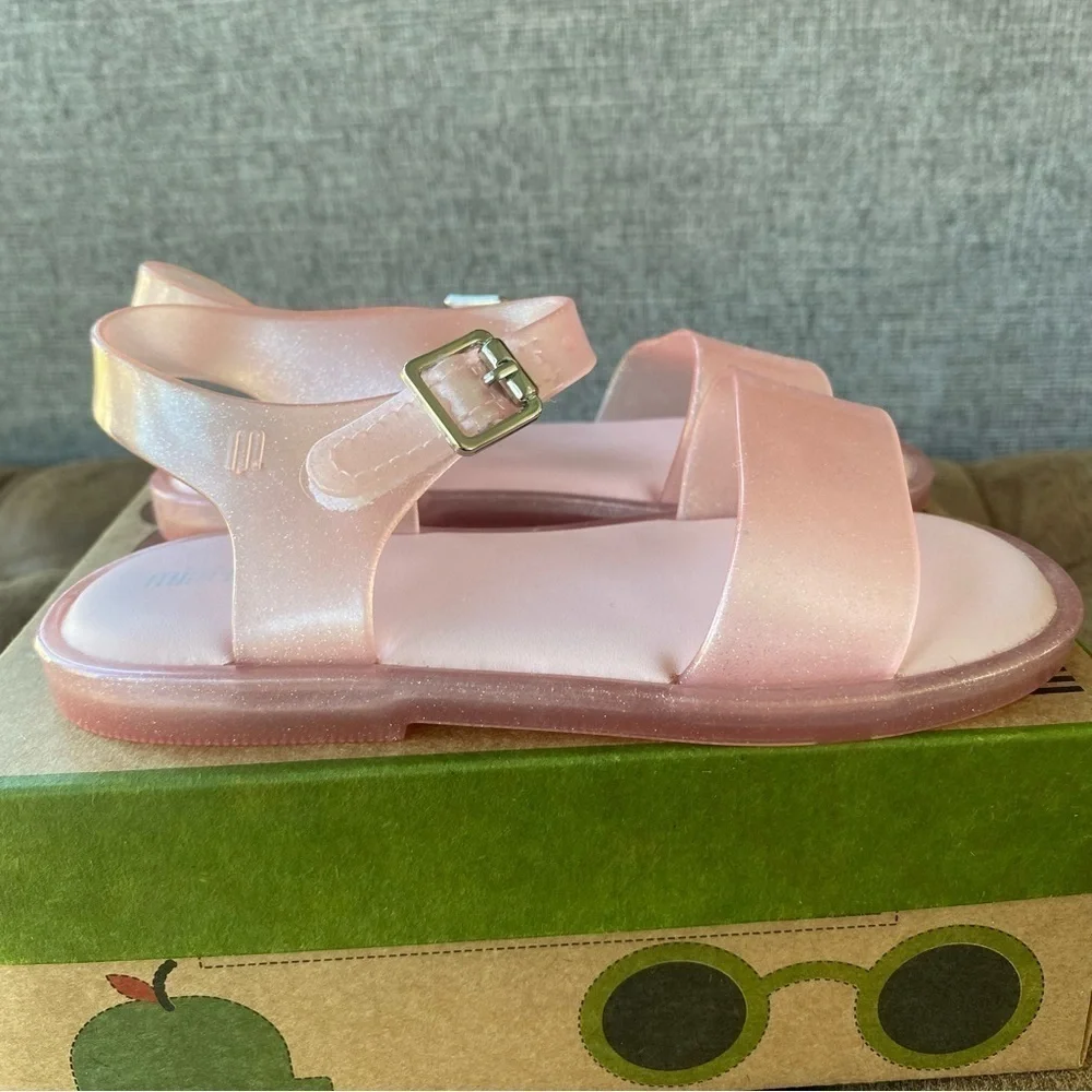 Mini Melissa Mar Strappy Pink Glitter Sandals 10 NIB - Picture 4 of 9